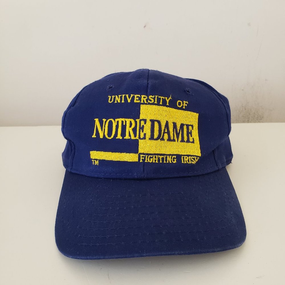 Vtg Notre Dame Fighting Irish Snapback Spell Out Hat Cap NCAA Signature *READ*